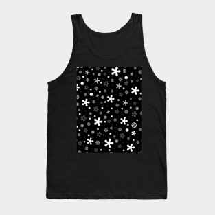 black and white uneven floral pattern Tank Top